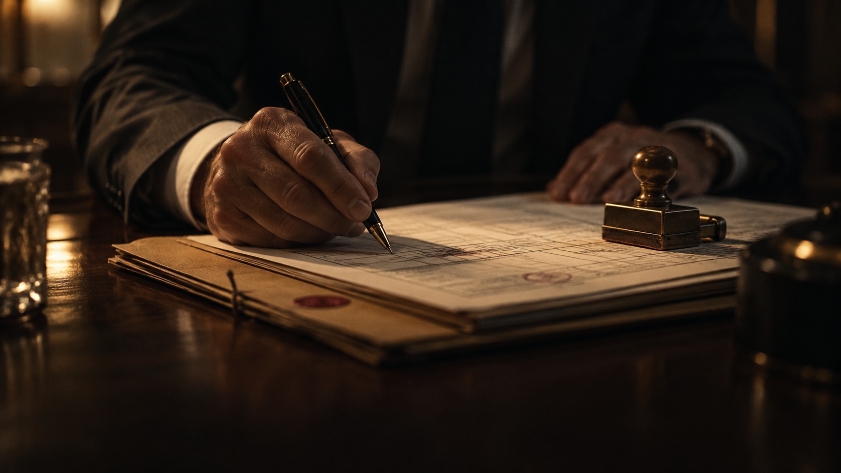An inspection record on a desk. AI-generated editorial illustration of evidence before renewal.